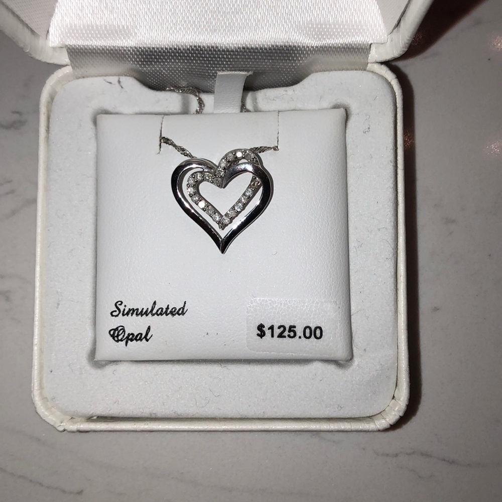 Stimulated Opal heart necklace
